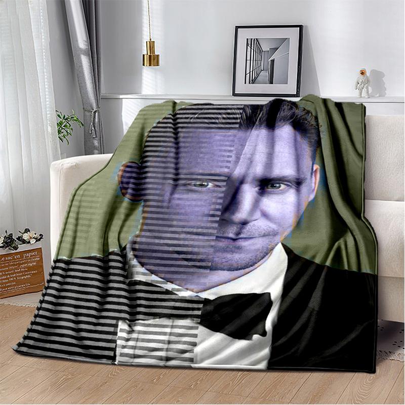 Tom Hiddleston Collage Plaid Actor Soft Plush Blanket,Flannel Blanket Throw Blanket for Living Room Bedroom Bed Sofa Picnic kids