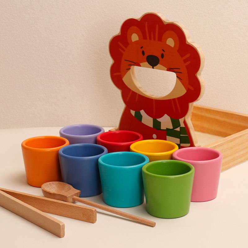 12-Color Educational Sorting Game for Kids: Balls and Cups Focus Toy