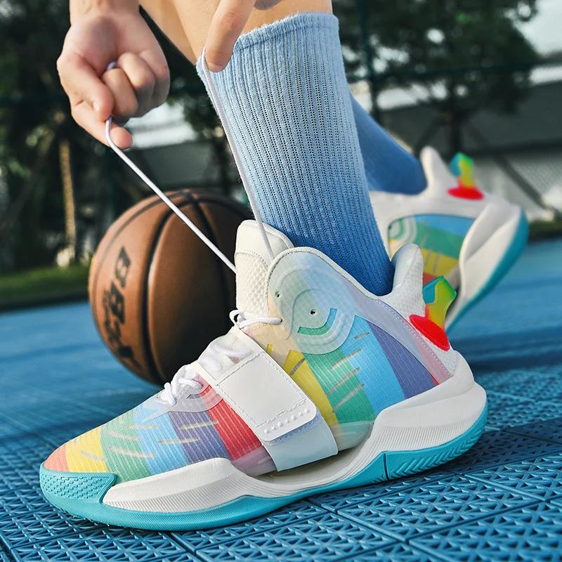 Men's Basketball Shoes Athletic Non-Slip Original Sports Student Breathable Sneakers Outdoor Field Male Training Basket Shoes