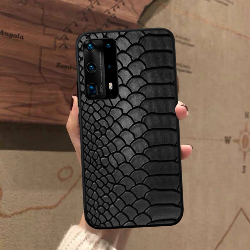 Etui na telefon ze zwierzęcym nadrukiem skóry węża dla Huawei P50 P40 E P30 P20 Pro P10 Lite P Smart Y6 Nova3E Honor10
