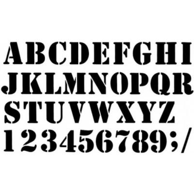 Home Decor Stencil 42x25 Cm CAPITAL LETTER Industrial Alphabet SISSI SCRAPBOOKING 4CM