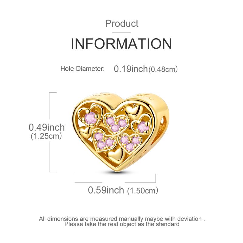 Copper Chameleon Charms Bead Zirconium Golden Love Mom Gift Cute Pets Pendants Fit Original Bracelet Diy Jewelry