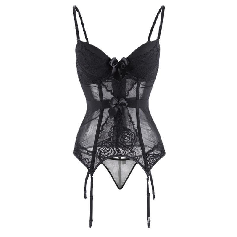 Domila Sexy Royal Sister Fishbone Girdle Vest Lace Mesh Waist Rim Onesie Sex Underwear F734