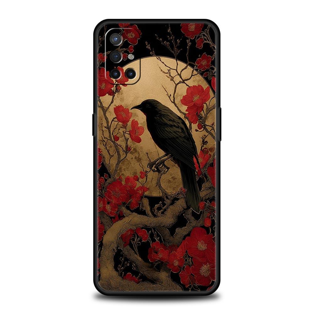 Phone Case For Oneplus 13R 13 12 10T 11 R10 Nord N100 N200 N10 9 9R CE 2 3 Z Pro Lite 5G Soft TPU Cover Black Raven Fundas Capas