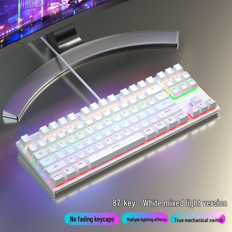 87/104 Key Mechanical Keyboard with Blue, Black, Red, Brown Switches for Gaming and Typing - Wired Universal for Desktop/Laptop