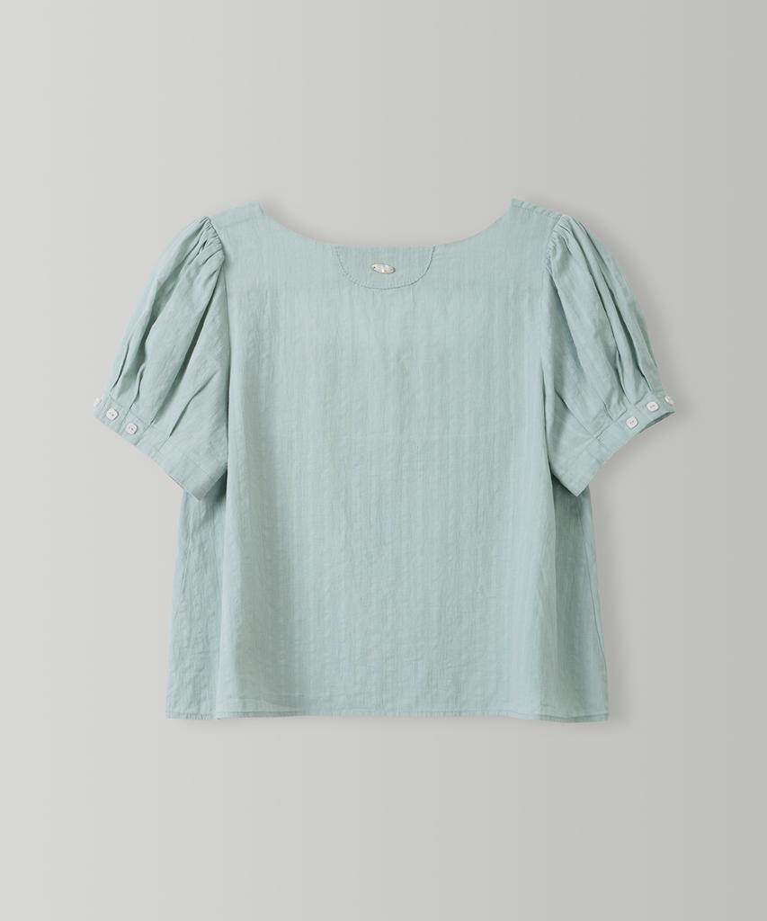 Syeliobeu Carré Square Neck Blouse - Mint