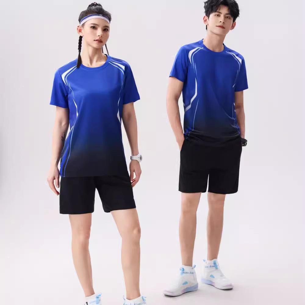Unisex Quick-Dry Sports Suit: Breathable Short-Sleeve Set for Runners with Customizable Team Numbers