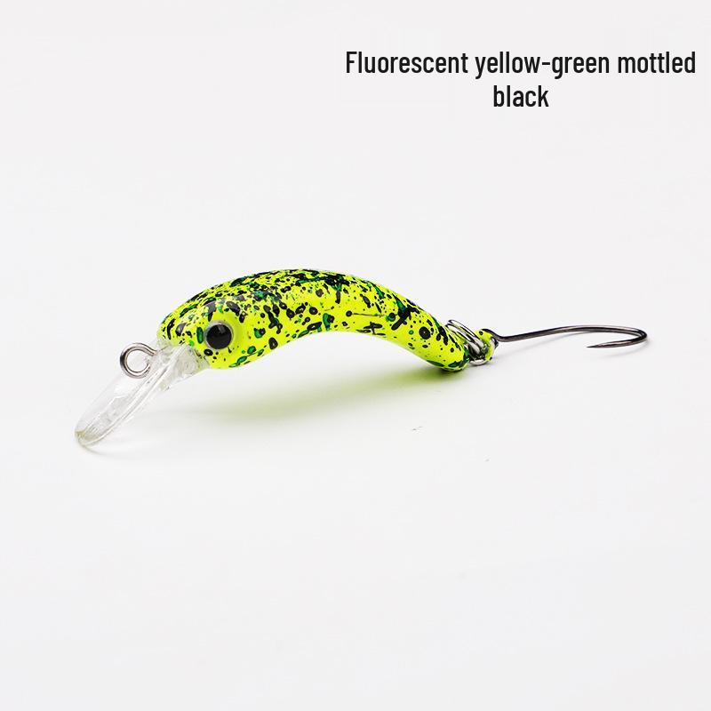 

3.7cm Minnow Lure with Single Hook & Big Eye, Black Nickel