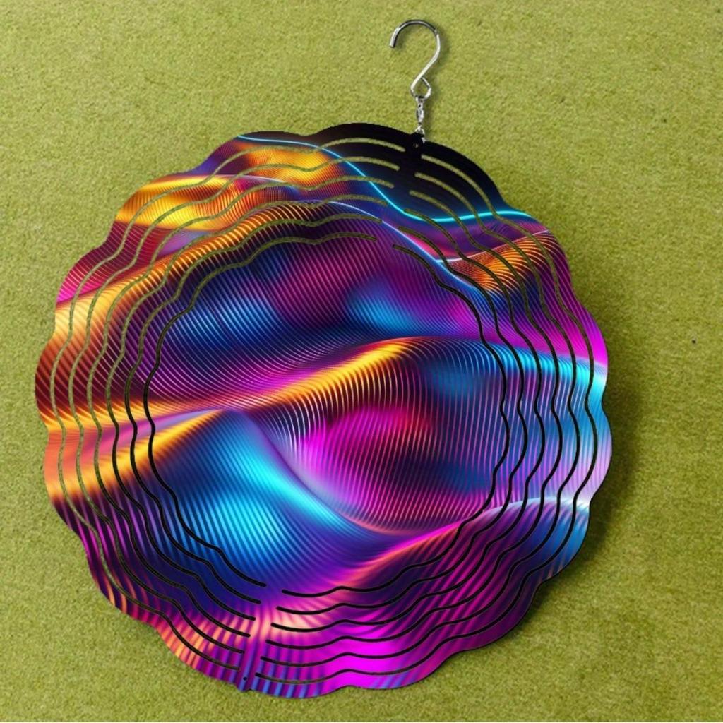 10 Inch Metal Wind Chime with Swivel Hook Vibrant Iridescent Reflective Design for Garden Patio Decor All Season Gift