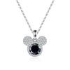 Bague Ringen Pandantiv Argint Sterling S925 1 Carat Moissanite Diamant Colier Modă Femei Bijuterii de Lux Cap Șoarece Mickey