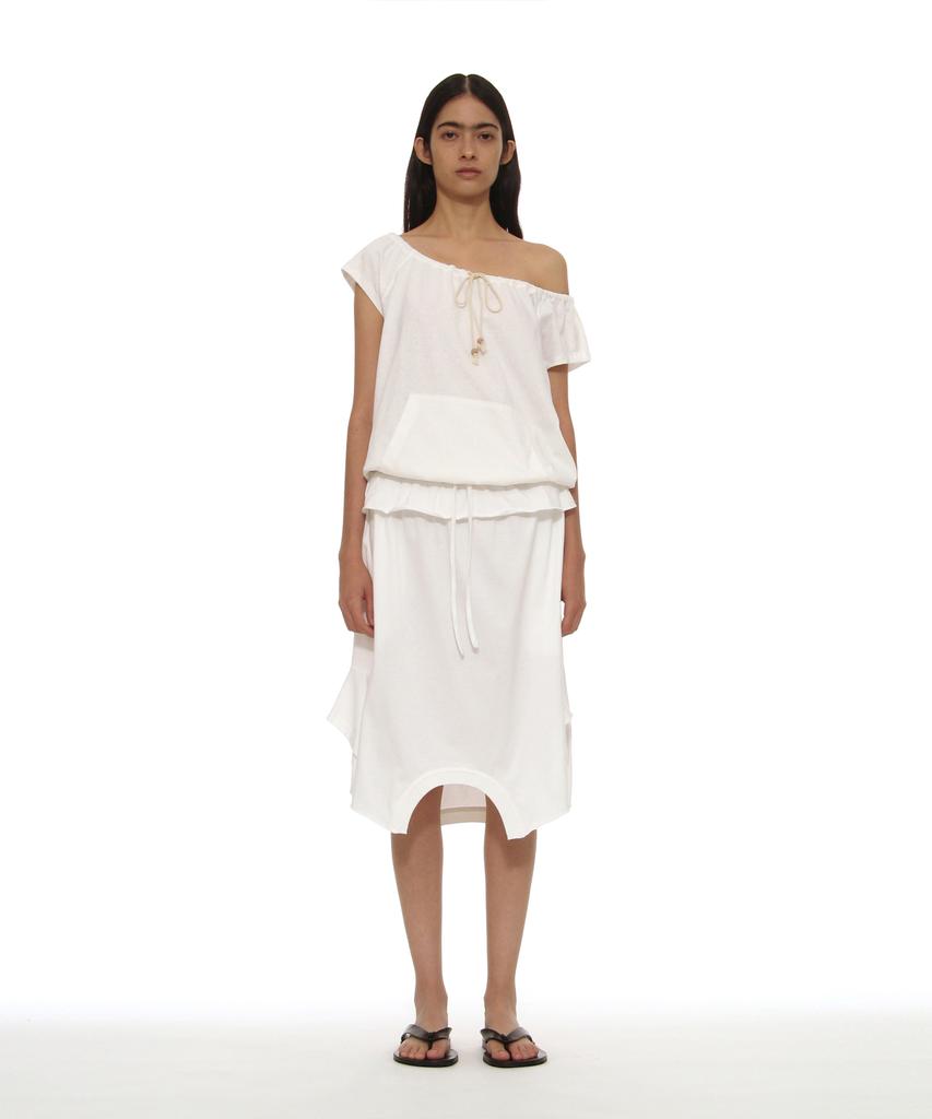 Partimento Woman Reverse T-Shirt Midi Skirt_White