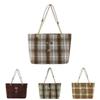 Trendy Woolen Color Block Striped Tote Bag For Women Ideal For Commuting And Everyday Use