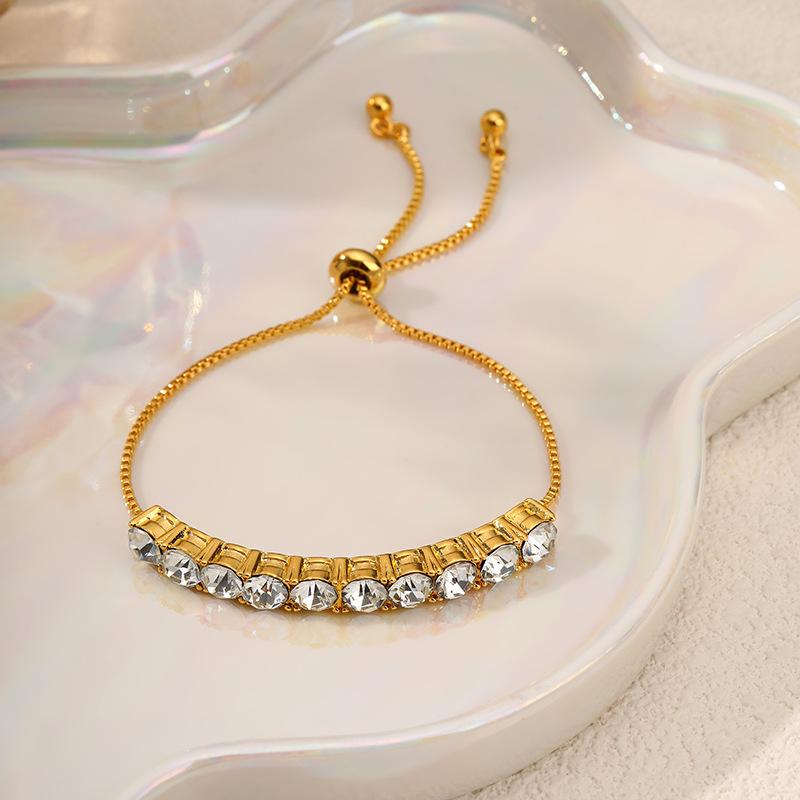 Geometric Round 8mm Zircon Pull-out Jewelry Personalized Versatile Bracelet