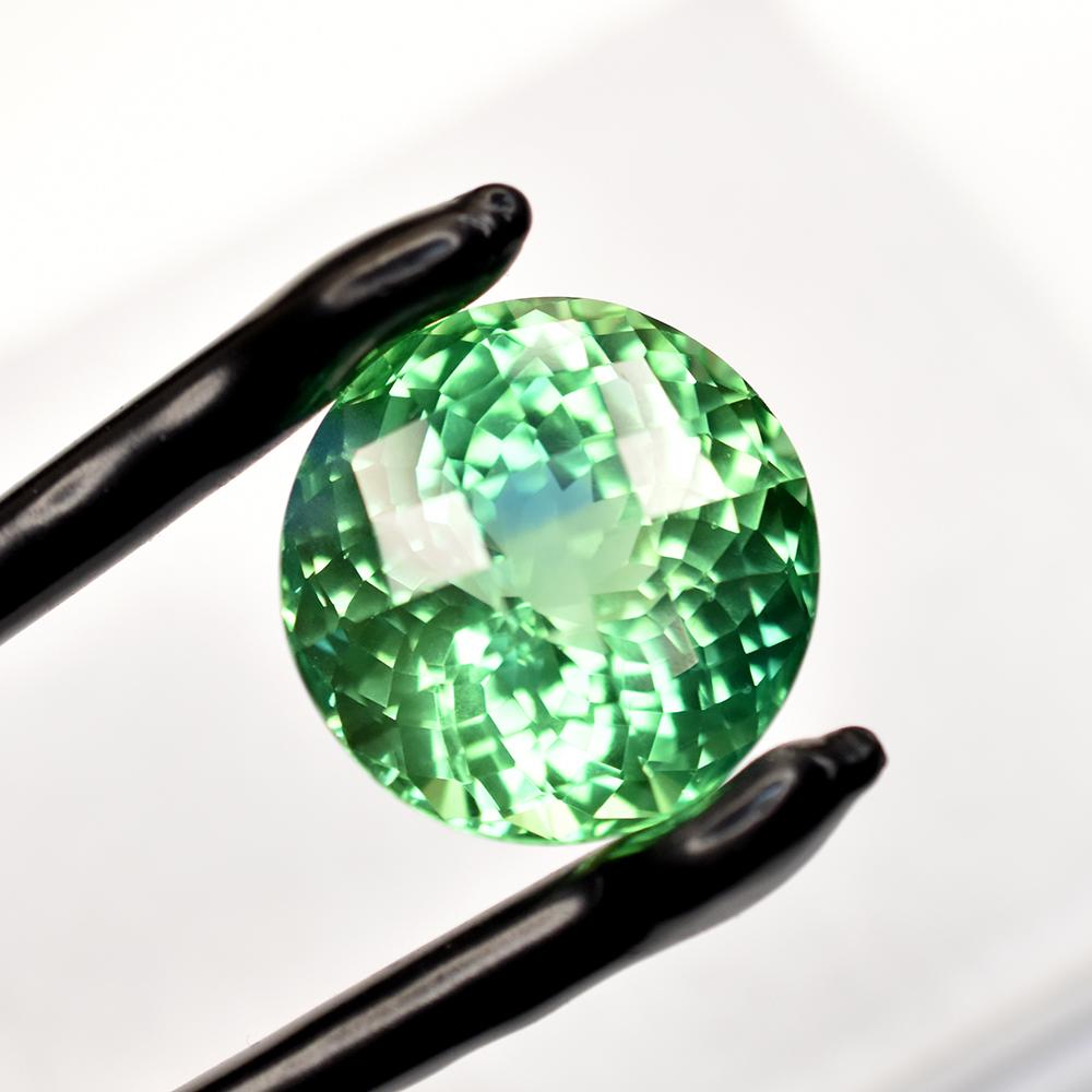 Bluish Green Grandidierite Natural 44.45 Ct Round Certified Beautiful Gemstone