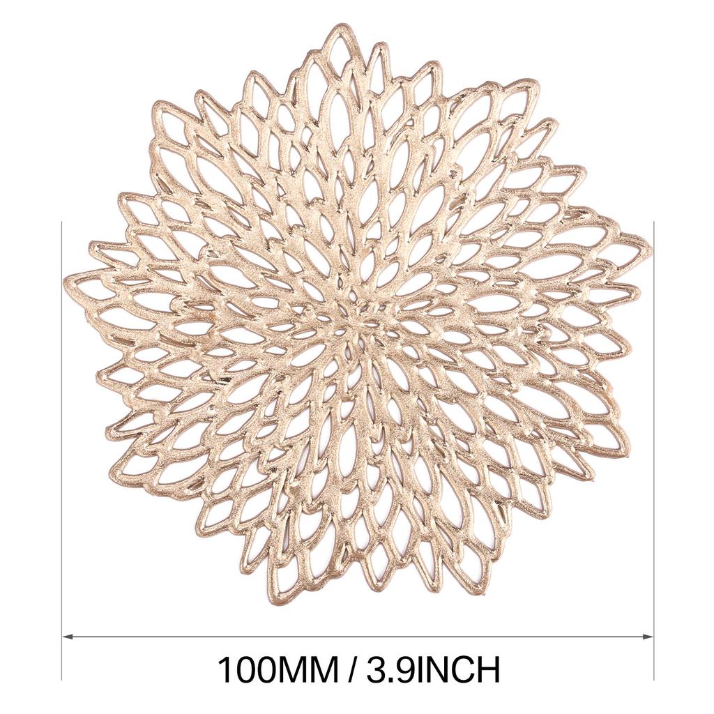 Set of 4 Metallic Placemats Set Vinyl Leaf Design Table Placemats for Christmas Thanksgiving Wedding Dinner Table Mat Coaster