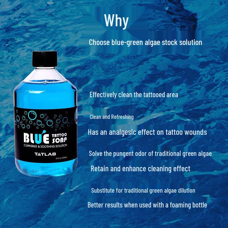Blue Green Algae Tattoo Soap Foam - Antibacterial Pigment Cleaner