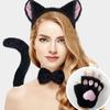 Cats Costume Set Ear Headbands Tail Cats Paw Glove Bowtie Animal Fancy Costume