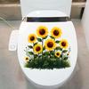 Plants Flowers Sunflowers Butterflies Wall Stickers Toilet Sticker Bathroom Toilet Cover Refrigerator Sticker Wc Decoration