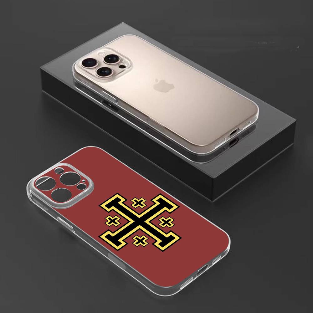

J-Jerusalem Cross Phone Case For iPhone17,16,15,14,13,12,11 Plus,Pro Max Soft Transparent Cover iPhone17PRO