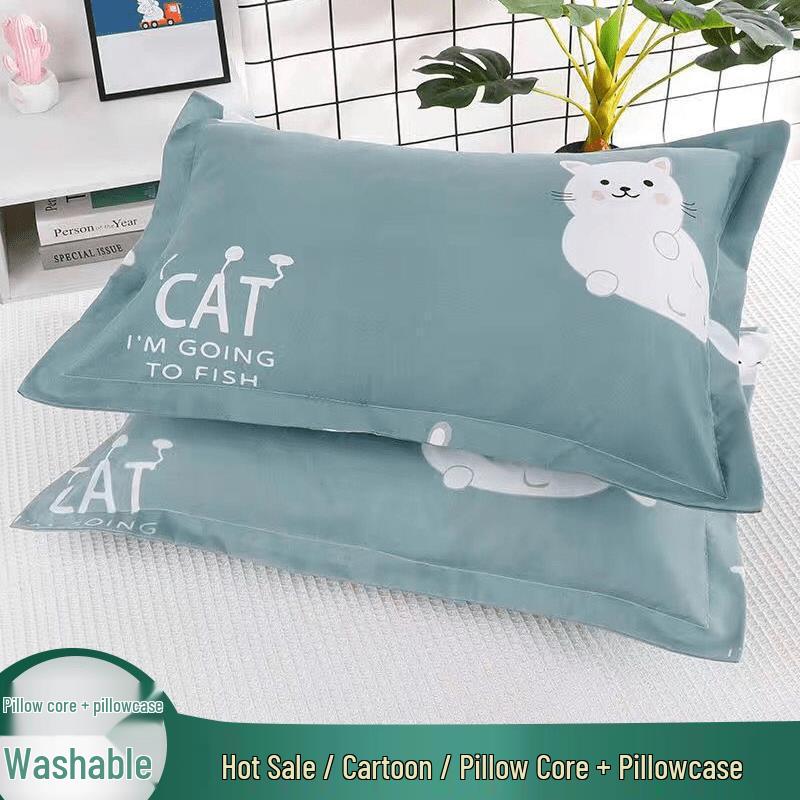 Single Pillow Set: Includes Removable & Washable Pillowcase, Perfect for Student & Adult Neck Support