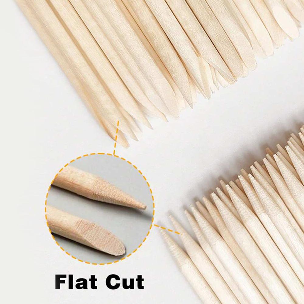 100PCS Cuticle Pusher Remover Nail Art Tools Beechwood Stick Sticks Rhinestones Picker Bead Pusher Manicure Pedicure Care