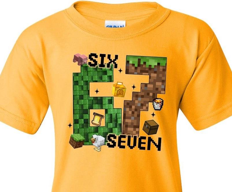 Six Seven - 6 7 - Mine Craft Six Seven - Youth Sizes - T-Shirt XS