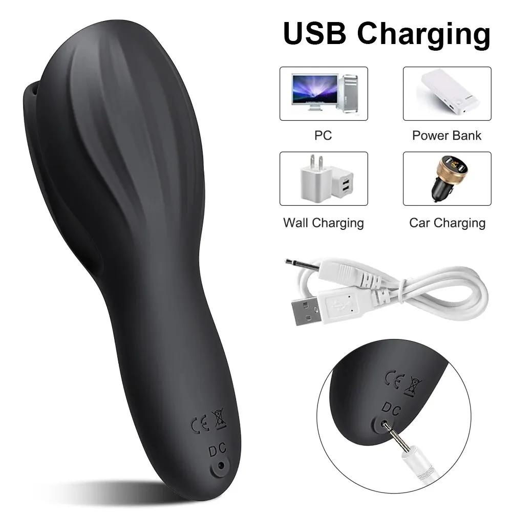 Male Masturbator Exerciser Glans Vibrator Massager Penis Delay Trainer Vibrating Stimulator Sex Toys for Men Adults Products 18+