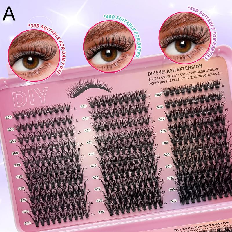 Lash Clusters Kit 200/270/570 Pcs Diy Lash Extensions Book, D Curl Lash Clusters Eyelash Extension For Use At Home
