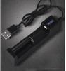 USB Single-Slot batterilader for 18650, 16340, 14500, 26650, 18500, 3,7V