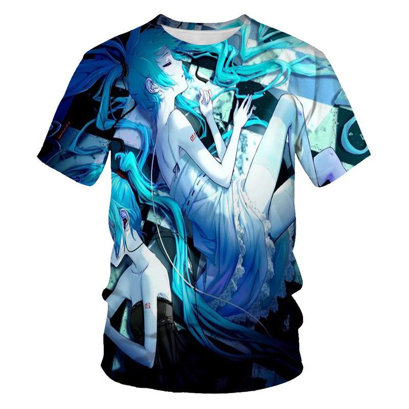 Anime Graphic Short Sleeve T-Shirt, Casual Streetwear for Anime Fans