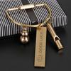 Creative Whistle Ruler Buckles Key Ring Jewelry Accessories Brass Keychain Pendant