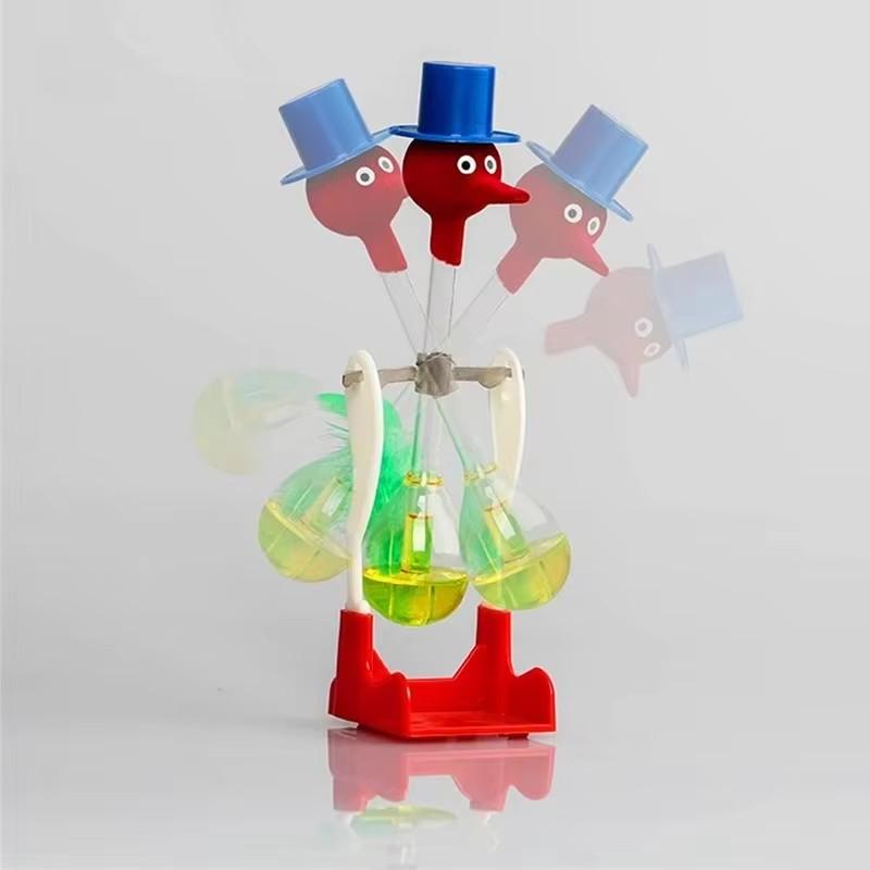 Novelty Drinking Water Bird Toy Funny Lucky Bobbing Bird Non-Stop Liquid Glass Permanent Duck Creative Toys For Kids Boy Girl