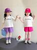 Girls' Cartoon Print Summer T-shirt & Shorts Set