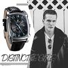 JEWELRYWE Men's Watch with Leather Strap, Antique Design, Popular, 3ATM Water Resistance, Calendar, Roman Numerals, Analog, Japanese Quartz Movement,