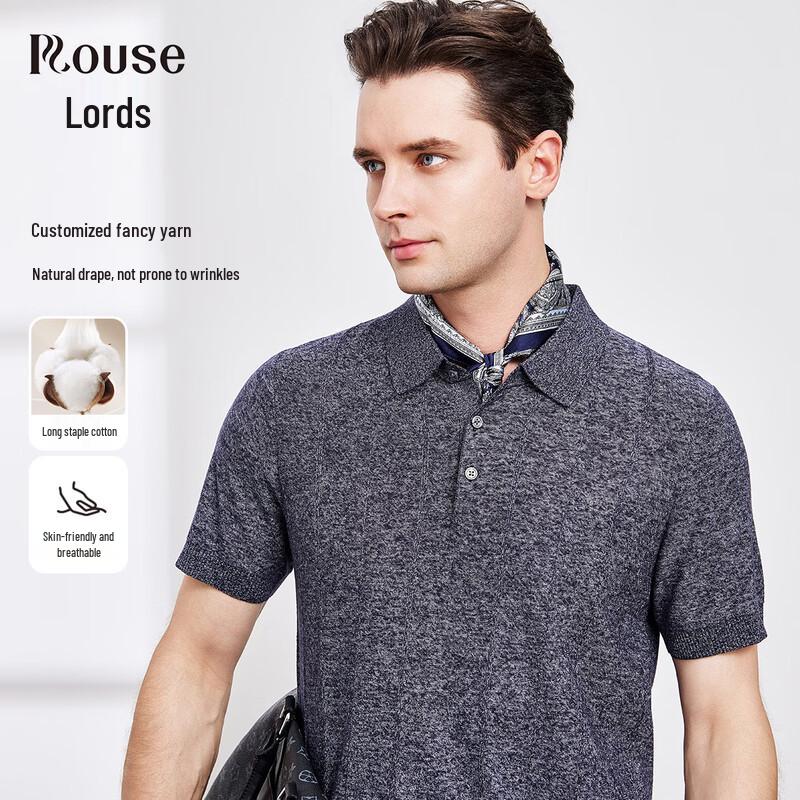 Men s Short-Sleeve Lapel Knit Polo Shirt 56