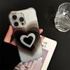 Stilvoller schwarzer Farbverlauf Liebesherz Glitzer mit Kameraglasfolie Handyhülle für iPhone 16 15 14 13 12 11 Pro Max Plus