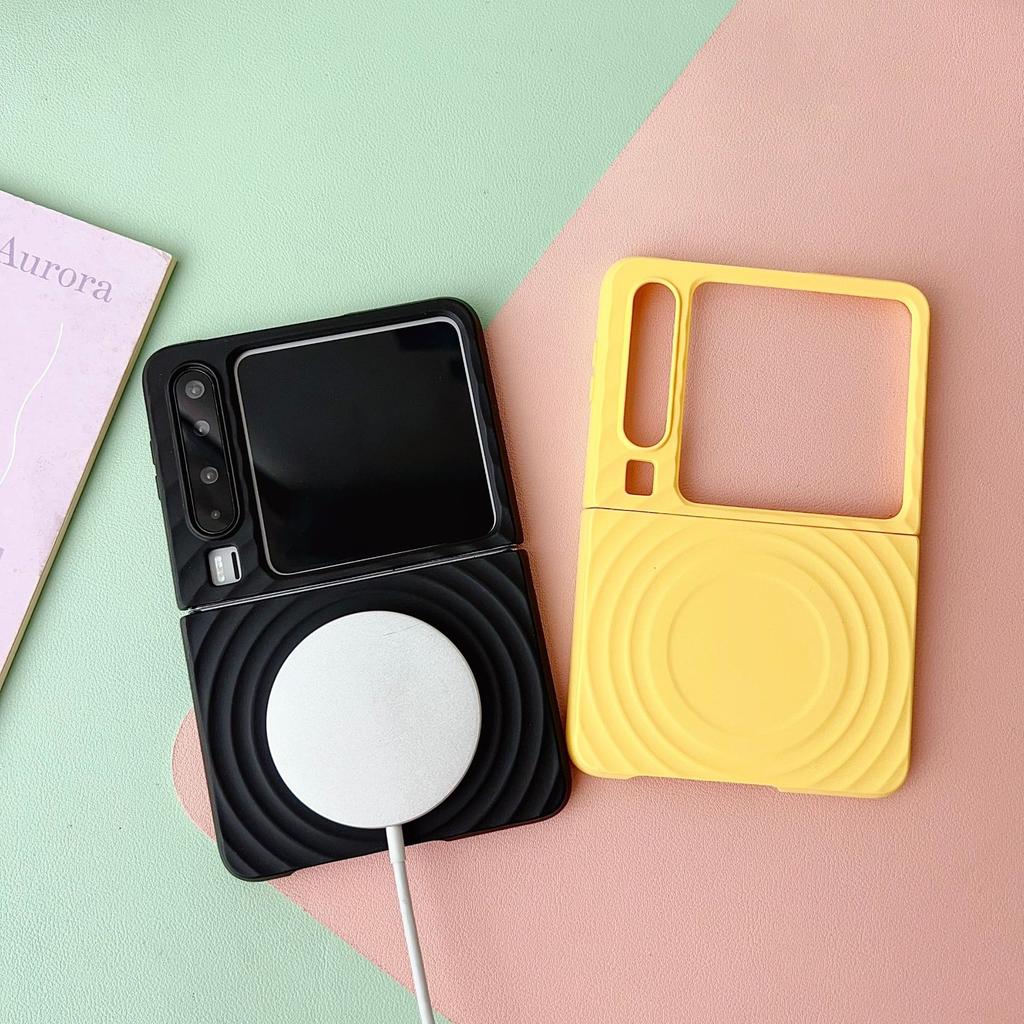 Applicable to Huawei purax mobile phone case magnetic ripple pattern simple solid color novaflip new pc anti-drop hard case