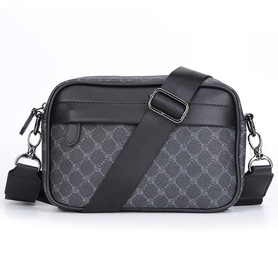 Codzienna biznesowa torba na ramię dla mężczyzn Skórzana torba listonoszka Szeroki pasek Torby crossbody Kwadratowa krata Projektanckie męskie torby sling