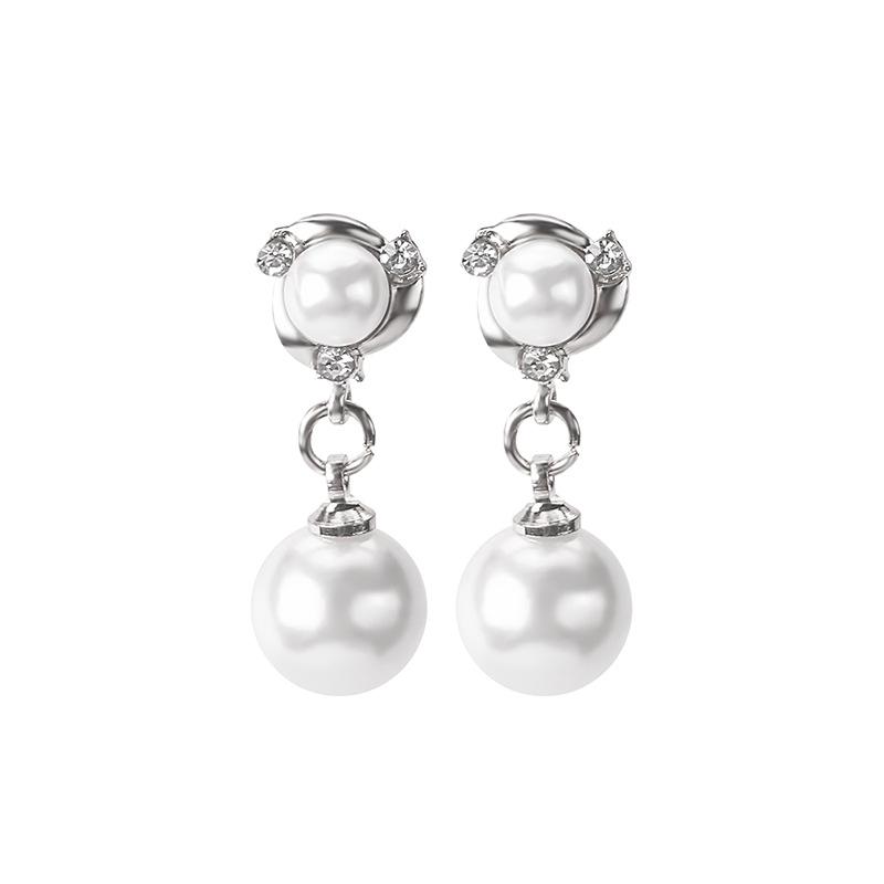 

E179 Yiwu, Exquisite Diamond-Set Pearl Stud Earrings, Creative Windmill Spiral Earrings Jewelry