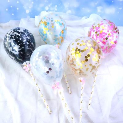 Decorazione per Torta Palloncino di Paillettes da 5 Pollici - Decorazione per Feste Trasparente Rotonda Stile Ins.