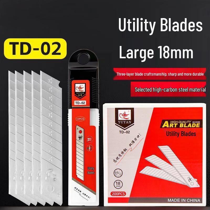 

Sharp TD-02 Utility Knife Blades - High Carbon Steel, Thickened Paper Cutting & Wallpaper Tools