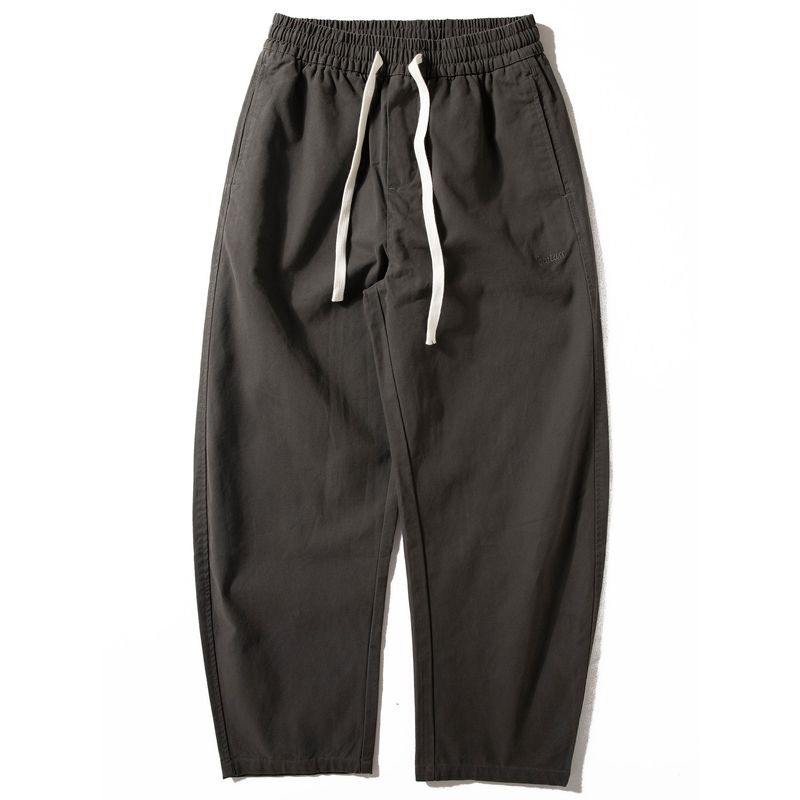 Men's Pants Autumn New Style Washed Pure Cotton Casual Pants with Drawstring Elastic Waist Versatile Loose Men's Trousers