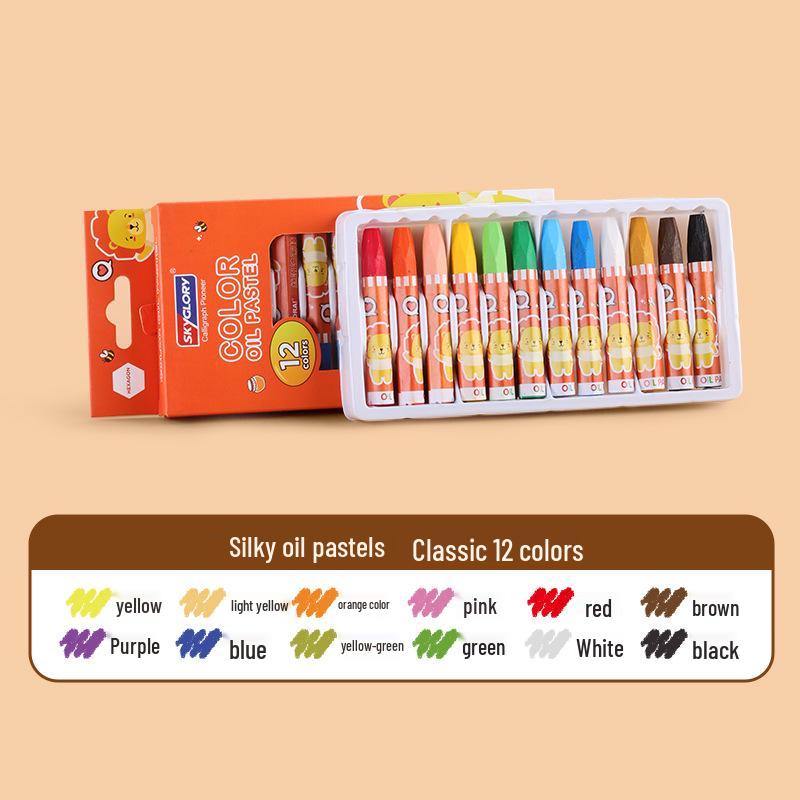 

Noya Hexagonal Silky Oil Pastel Set – Stackable Color Wax Sticks for Kids with Paint Brushes