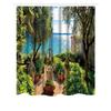 3D Printing Shower Curtain 180x180cm/180x200cm Window Scenery Green Plant Landscape Bathroom Curtains With Hooks Waterproof