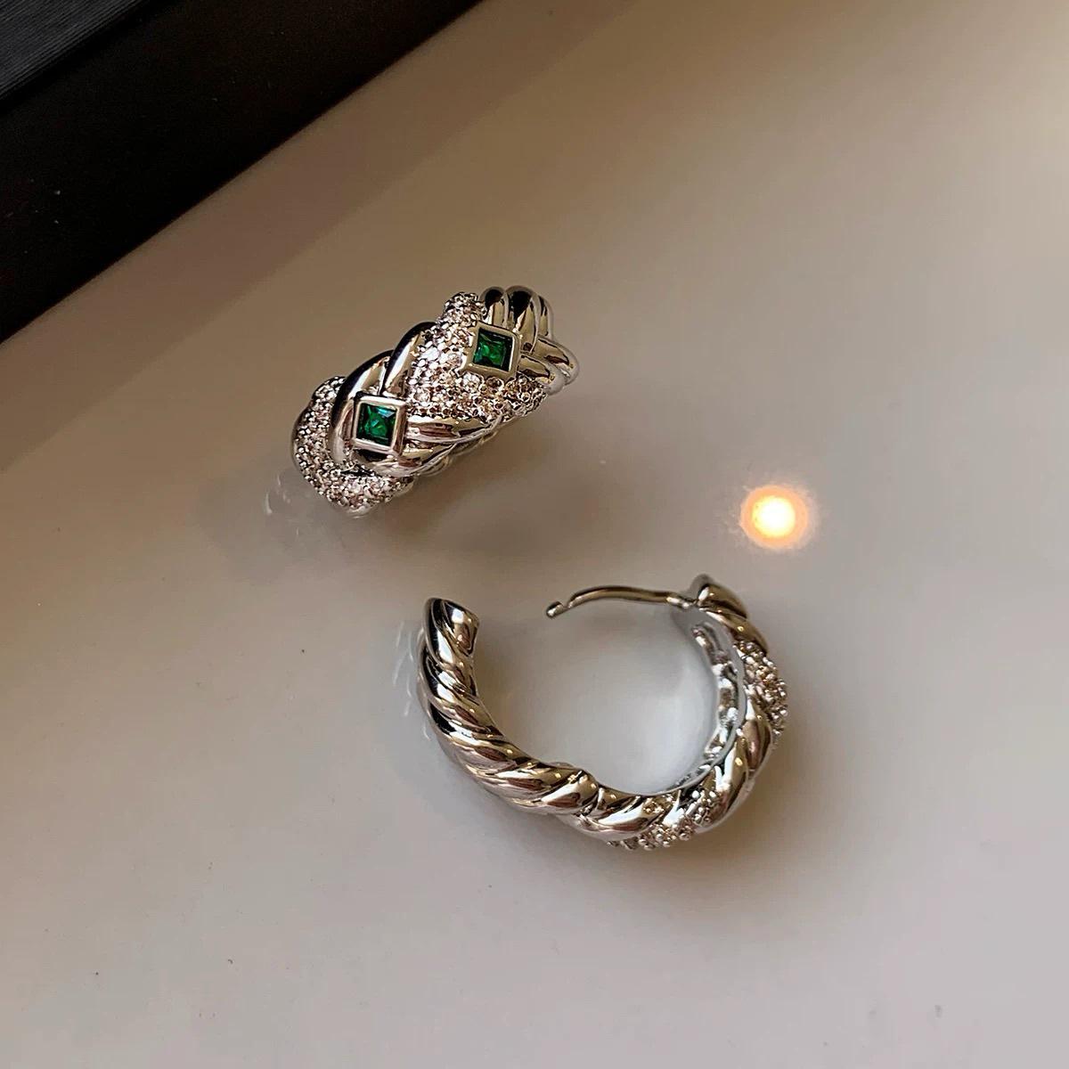 Серьги-кольца с кисточками из медного сплава с цирконом в стиле Аргилл - Женские, Высококачественные, Роскошные