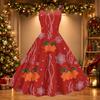 Women's Sexy Off Shoulder Christmas Print Retro Dress for Party
