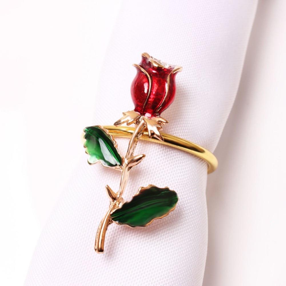 Rose Napkin Ring Dining Table Decor for Home And Restaurant for Wedding