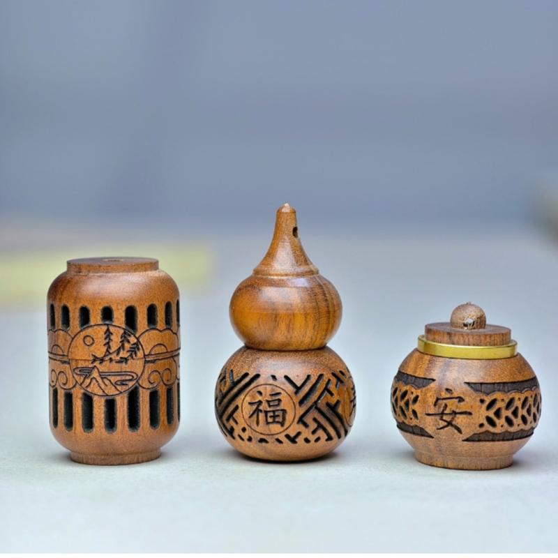 Dispenser di Fragranze in Legno Intagliato Per Oli Essenziali Incensi Sfera Diffusore Profumato Bottiglia Come Decorazione da Appendere per la Casa