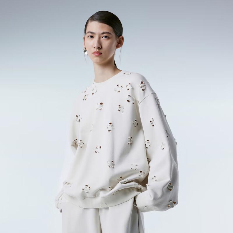 JNBY 2024 Spring Hollow-Out Loose Pullover Sweatshirt
