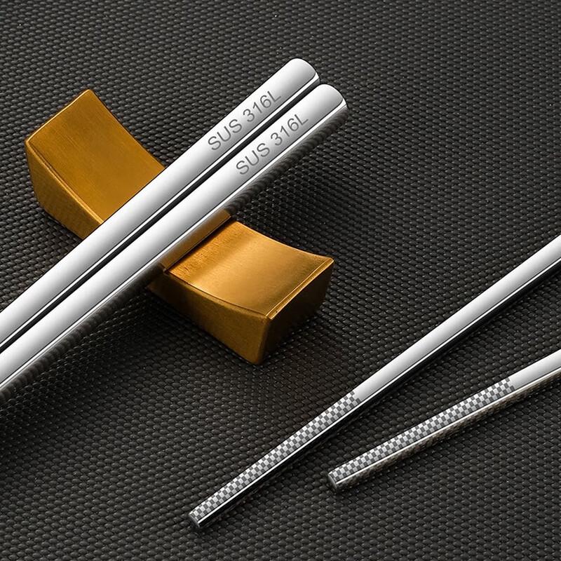 OULOTI 316L Medical Grade Extra Thick Stainless Steel Chopsticks